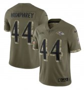 Wholesale Cheap Men's Baltimore Ravens #44 Marlon Humphrey 2022 Olive Salute To Service Limited Stitched Jersey