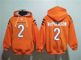 Wholesale Cheap Men\'s Cincinnati Bengals #2 Evan McPherson Orange Pullover Hoodie