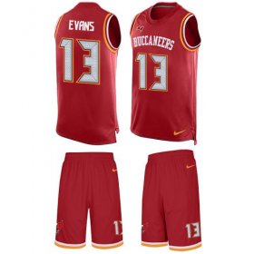 Wholesale Cheap Nike Buccaneers #13 Mike Evans Red Team Color Men\'s Stitched NFL Limited Tank Top Suit Jersey