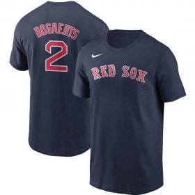 Wholesale Cheap Boston Red Sox #2 Xander Bogaerts Nike Name & Number T-Shirt Navy