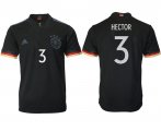 Wholesale Cheap Men 2020-2021 European Cup Germany away aaa version black 3 Adidas Soccer Jersey