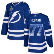 Wholesale Cheap Adidas Lightning #77 Victor Hedman Blue Home Authentic Drift Fashion 2020 Stanley Cup Final Stitched NHL Jersey