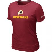 Wholesale Cheap Women's Nike Washington Redskins Authentic Logo T-Shirt Red
