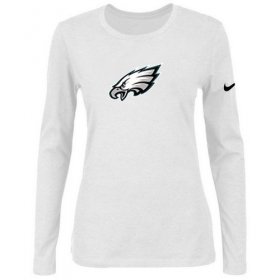 Wholesale Cheap Women\'s Nike Philadelphia Eagles Of The City Long Sleeve Tri-Blend NFL T-Shirt White