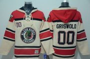 Wholesale Cheap Blackhawks #00 Clark Griswold Cream Sawyer Hooded Sweatshirt Stitched NHL Jersey