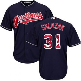 Wholesale Cheap Indians #31 Danny Salazar Navy Blue Team Logo Fashion Stitched MLB Jersey