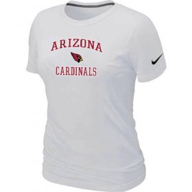Wholesale Cheap Women\'s Nike Arizona Cardinals Heart & Soul NFL T-Shirt White