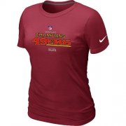 Wholesale Cheap Women's Nike San Francisco 49ers 2012 NFC Conference Champions Trophy Collection Long T-Shirt Red