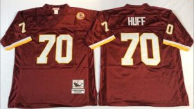 Wholesale Cheap Mitchell And Ness Redskins #70 Sam Huff Red Throwback Stitched NFL Jersey