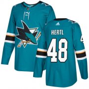 Wholesale Cheap Adidas Sharks #48 Tomas Hertl Teal Home Authentic Stitched NHL Jersey