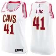 Wholesale Cheap Nike Cleveland Cavaliers #41 Ante Zizic White Pink Women's NBA Swingman Fashion Jersey