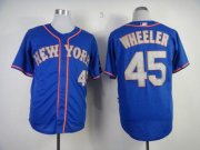 Wholesale Cheap Mets #45 Zack Wheeler Blue(Grey NO.) Alternate Road Cool Base Stitched MLB Jersey