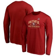 Wholesale Cheap San Francisco 49ers 2019 NFL Playoffs Bound Hometown Checkdown Long Sleeve T-Shirt Scarlet