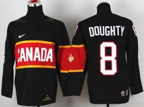 Wholesale Cheap Team Canada 2014 Olympic #8 Drew Doughty Black Stitched Youth NHL Jersey