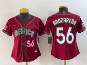 Wholesale Cheap Women's Mexico Baseball #56 Randy Arozarena Number 2023 Red World Classic Stitched Jersey 2