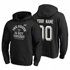Wholesale Cheap New Orleans Saints Custom 2019 NFC South Division Champions Black Cover Two Hoodie