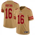 Wholesale Cheap Nike 49ers #16 Joe Montana Gold Men's Stitched NFL Limited Inverted Legend Jersey