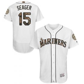 Wholesale Cheap Mariners #15 Kyle Seager White Flexbase Authentic Collection Memorial Day Stitched MLB Jersey