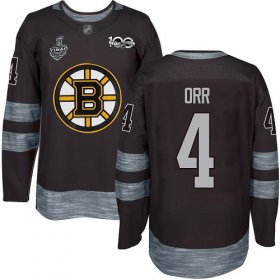 Wholesale Cheap Adidas Bruins #4 Bobby Orr Black 1917-2017 100th Anniversary Stanley Cup Final Bound Stitched NHL Jersey
