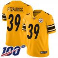 Wholesale Cheap Nike Steelers #39 Minkah Fitzpatrick Gold Men's Stitched NFL Limited Inverted Legend 100th Season Jersey