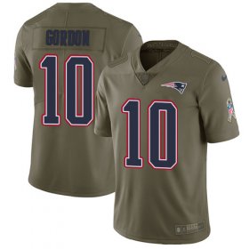 Wholesale Cheap Nike Patriots #10 Josh Gordon Olive Men\'s Stitched NFL Limited 2017 Salute To Service Jersey