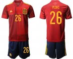Wholesale Cheap Men 2020-2021 European Cup Spain home red 26 Adidas Soccer Jersey