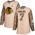Wholesale Cheap Adidas Blackhawks #7 Chris Chelios Camo Authentic 2017 Veterans Day Stitched NHL Jersey