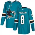 Wholesale Cheap Adidas Sharks #8 Joe Pavelski Teal Home Authentic Stitched NHL Jersey