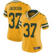 Wholesale Cheap Nike Packers #37 Josh Jackson Yellow Women's Stitched NFL Limited Rush Jersey