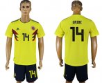 Wholesale Cheap Colombia #14 Uribe Home Soccer Country Jersey