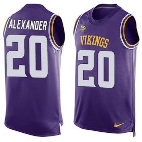 Wholesale Cheap Nike Vikings #20 Mackensie Alexander Purple Team Color Men\'s Stitched NFL Limited Tank Top Jersey