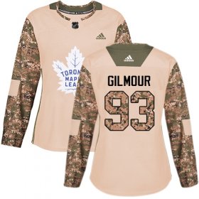Wholesale Cheap Adidas Maple Leafs #93 Doug Gilmour Camo Authentic 2017 Veterans Day Women\'s Stitched NHL Jersey