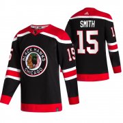 Wholesale Cheap Chicago Blackhawks #15 Zack Smith Black Men's Adidas 2020-21 Reverse Retro Alternate NHL Jersey