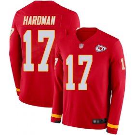 Wholesale Cheap Nike Chiefs #17 Mecole Hardman Red Team Color Men\'s Stitched NFL Limited Therma Long Sleeve Jersey