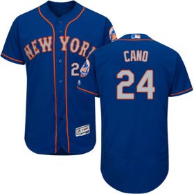 Wholesale Cheap Mets #24 Robinson Cano Blue(Grey NO.) Flexbase Authentic Collection Stitched MLB Jersey