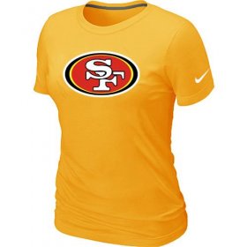 Wholesale Cheap Women\'s Nike San Francisco 49ers Logo NFL T-Shirt Yellow