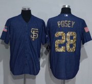 Wholesale Cheap Giants #28 Buster Posey Denim Blue Salute to Service Stitched MLB Jersey