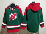 Wholesale Cheap Men's New Jersey Devils Blank Green Ageless Must-Have Lace-Up Pullover Hoodie