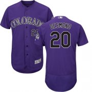 Wholesale Cheap Rockies #20 Ian Desmond Purple Flexbase Authentic Collection Stitched MLB Jersey