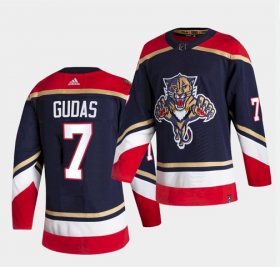 Wholesale Cheap Men\'s Florida Panthers #7 Radko Gudas 2021 Reverse Retro Adidas Navy Jersey