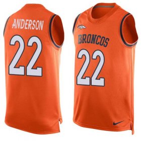 Wholesale Cheap Nike Broncos #22 C.J. Anderson Orange Team Color Men\'s Stitched NFL Limited Tank Top Jersey