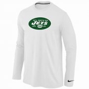 Wholesale Cheap Nike New York Jets Logo Long Sleeve T-Shirt White