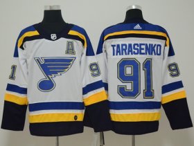 Wholesale Cheap Adidas Blues #91 Vladimir Tarasenko White Road Authentic Stitched NHL Jersey