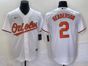 Wholesale Cheap Men's Baltimore Orioles #2 Gunnar Henderson White Cool Base Stitched Jersey
