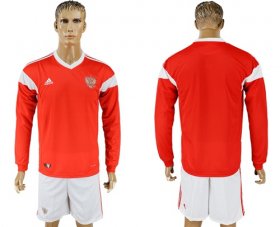 Wholesale Cheap Russia Blank Red Home Long Sleeves Soccer Country Jersey