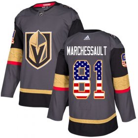 Wholesale Cheap Adidas Golden Knights #81 Jonathan Marchessault Grey Home Authentic USA Flag Stitched Youth NHL Jersey