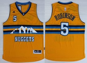 Wholesale Cheap Denver Nuggets #5 Nate Robinson Revolution 30 Swingman 2014 New Yellow Jersey