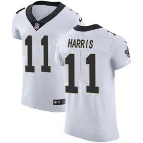 Wholesale Cheap Nike Saints #11 Deonte Harris White Men\'s Stitched NFL New Elite Jersey