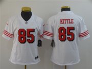Women San Francisco 49ers #85 George Kittle White Vapor Untouchable Limited Jersey