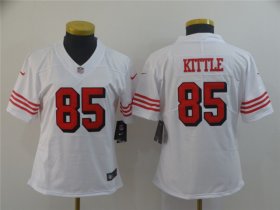 Women San Francisco 49ers #85 George Kittle White Vapor Untouchable Limited Jersey